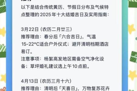 2025年4月结婚好日子一览表